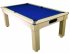 Florence Pool Dining Table in a Light Oak Finish with Blue Cloth