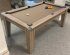 6ft Classic Pool Dining Table in a Driftwood finish - Fitted with Taupe Smart Cloth