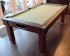 Florence Dark Walnut Pool Dining Table with Sage Smart Cloth 