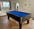 Optima Classic Slate Bed Pool Table - Black Cabinet with Blue Cloth