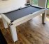 6ft White Avant Garde Pool Dining Table with Grey Cloth