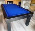 Optima Tuscany Black Pool Dining Table with Blue Cloth