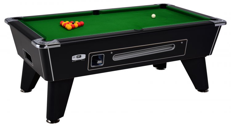 DPT Omega Pro Black Coin Operated Slate Bed Pool Table