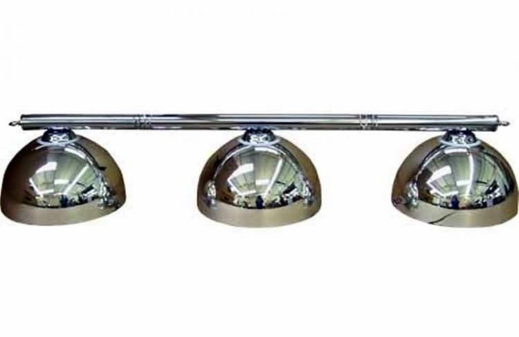 Pool Table Lighting Set - Bar & 3 Shades in Chrome Finish