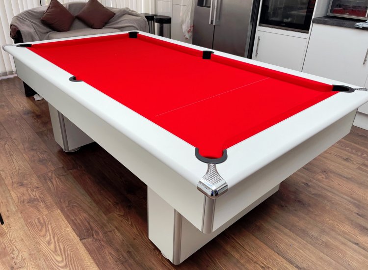 Gatley Slimline White Slate Bed Pool Table - 6ft or 7ft