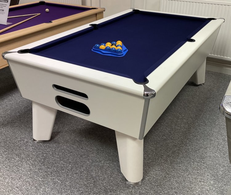 White pool shop tables for sale