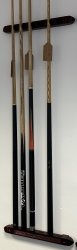 Pool Cue Wall Rack for 6 Cues - Mahogany