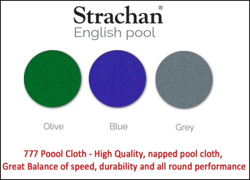 Cloth Colour Options with the Sterling Pool Table