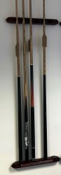 Pool Cue Wall Rack for 6 Cues - Mahogany