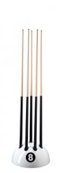 SALE - Pool Table 8 Ball Cue Rack - Black, White, Silver Red