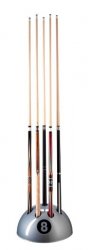 SALE - Pool Table 8 Ball Cue Rack - Black, White, Silver Red