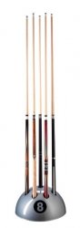 Pool Table 8 Ball Cue Rack - Black, White or Silver