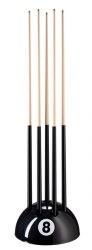 SALE - Pool Table 8 Ball Cue Rack - Black, White, Silver Red